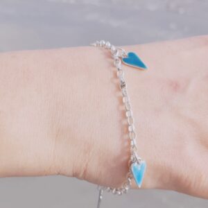 Beach Combing Charm Bracelet with  hearts from the sea