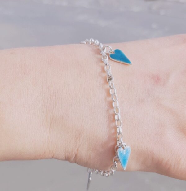 Beach Combing Charm Bracelet with  hearts from the sea