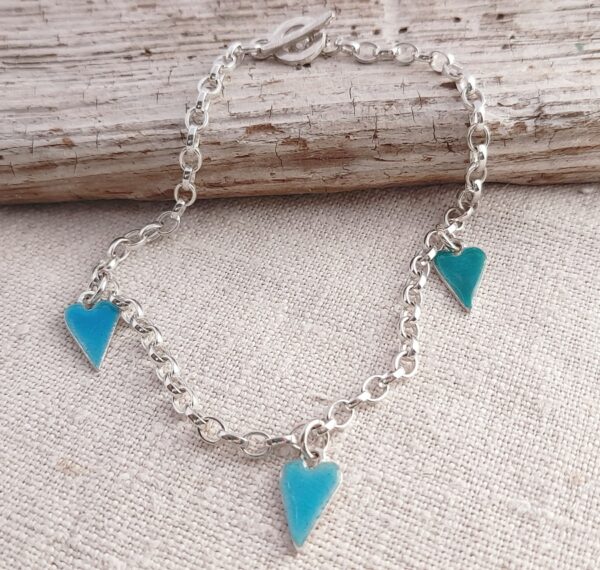 Beach Combing Charm Bracelet with  hearts from the sea