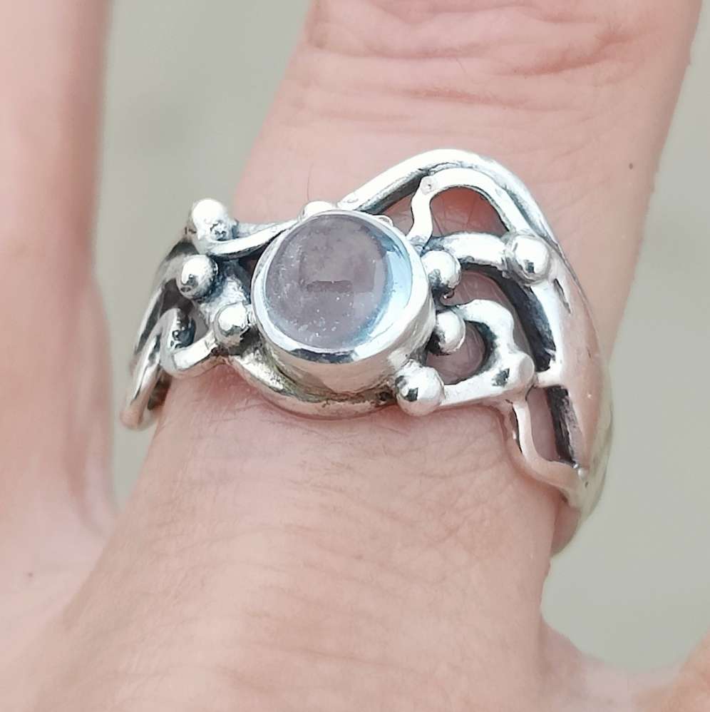 Broad Seaweed Wrack Ring Aquamarine - Image 1