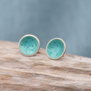 Mara Stud Earrings Green Turquoise