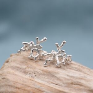 Silver Maerl Ear Studs