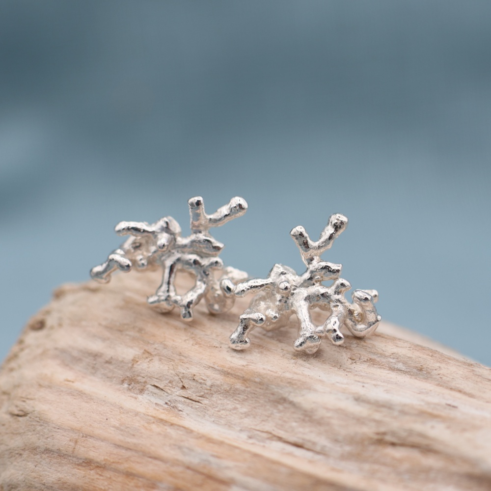 Silver Maerl Ear Studs - Image 1