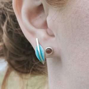 Enamelled Autumn Leaf Ear Studs - Image 3