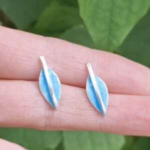 Enamelled Autumn Leaf Ear Studs - Image 4