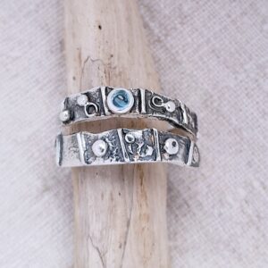 Blue Topaz Limpet Shell Wrap Ring - Image 5