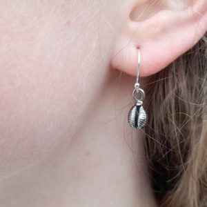 Cowrie Shell (Grotie Buckie) Drop Earrings (shown on model)