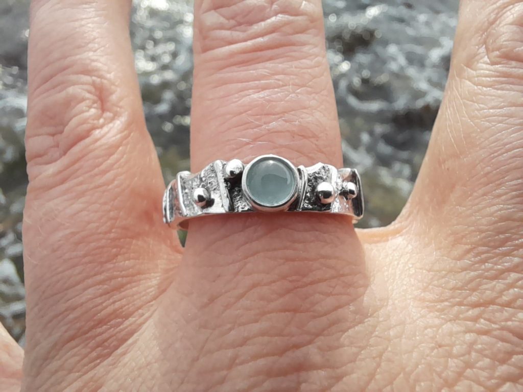 Limpet Ring Aquamarine Shell