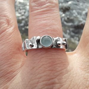 Limpet Ring Aquamarine Shell