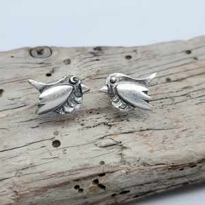 Silver Robin Earstuds