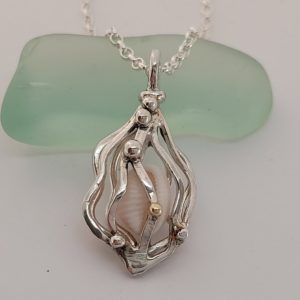 Seaweed Treasure Cowrie Shell Pendant