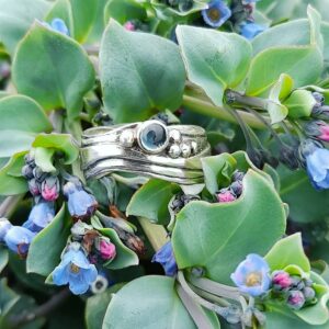 Blue Topaz Narrow Wave Ring - Image 4