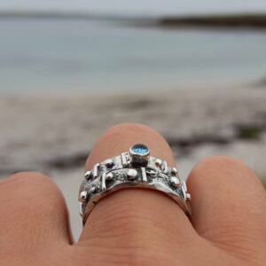 Limpet Shell Wrap Ring with Green Tourmaline - Image 2