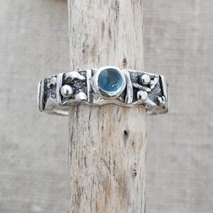 Limpet Shell Ring with Blue Topaz - Image 2