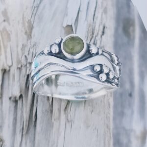 Medium Wave Ring with Green Tourmaline - Image 5