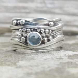 Double Wave Ring-Riptide-with Topaz - Image 3