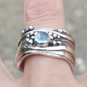 Double Wave Ring-Riptide-with Topaz - Image 5