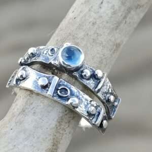 Limpet Shell Wrap Ring with Blue Topaz - Image 3