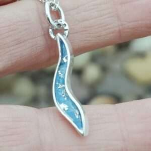 Mini Enamelled Wave Pendant - Image 1