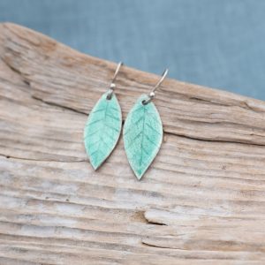 "Mara" Leaf Drop Earrings - Image 2