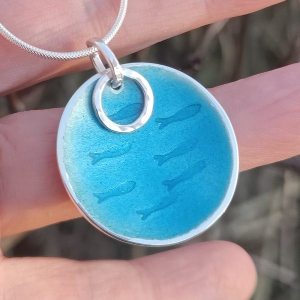 Mara "Herring Shoal" Pendant Turquoise Large