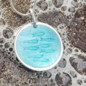 Mara "Herring Shoal" Pendant Aqua Blue - Image 4