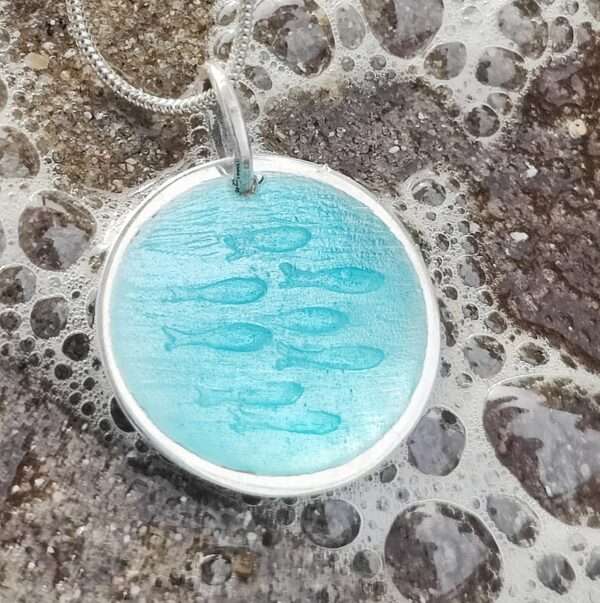 Mara "Herring Shoal" Pendant Aqua Blue