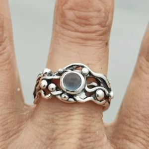 Blue Topaz Seaweed Wrack Ring