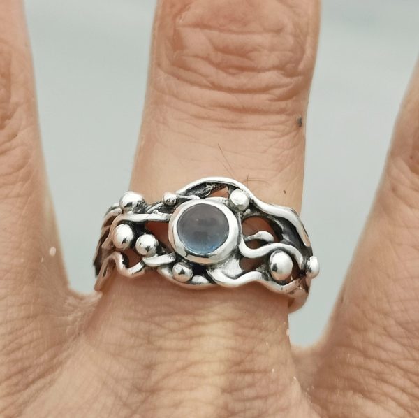 Blue Topaz Seaweed Wrack Ring