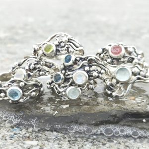 Rainbow Moonstone Seaweed Wrack Ring - Image 3