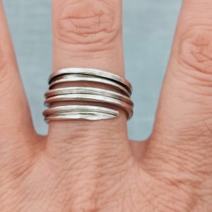 Sea Ribbons Wrap Ring (oxidised) - Image 3