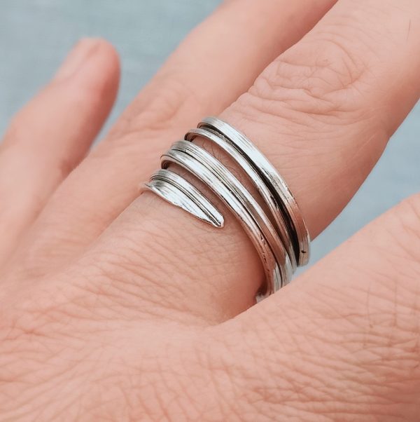 Sea Ribbons Wrap Ring (oxidised)