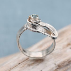 Sea Ribbons Parti Sapphire Ring UK Size P 1/2 - Image 3