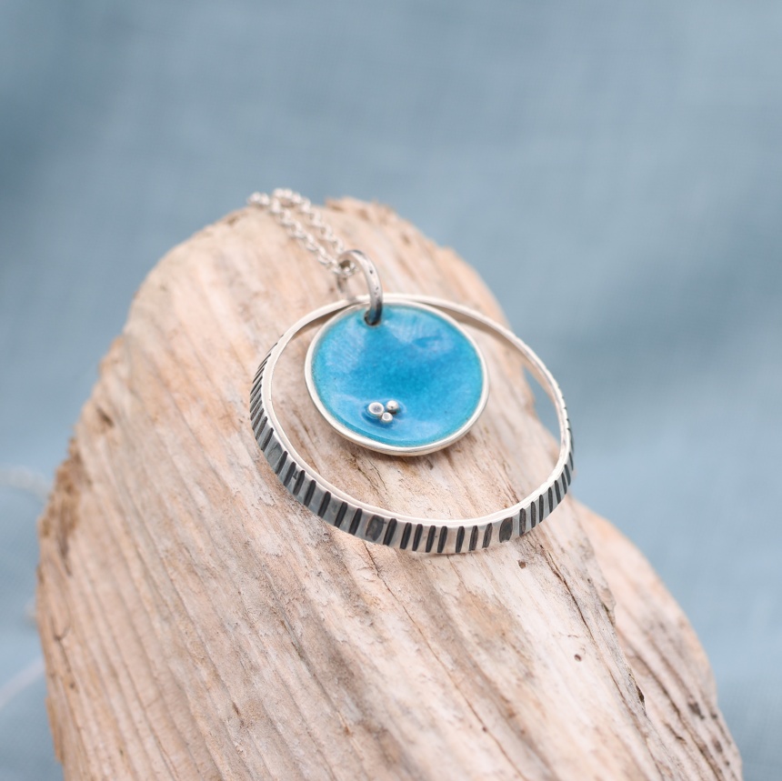 Rockpool Reflections Pendant- Turquoise Blue - Image 1