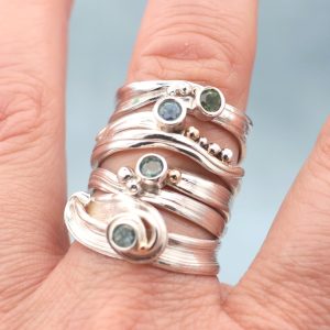 Sea Ribbons Parti Sapphire Ring UK Size M - Image 3