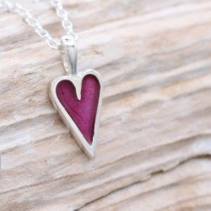 Mini Enamelled Heart in Sterling Silver - Red