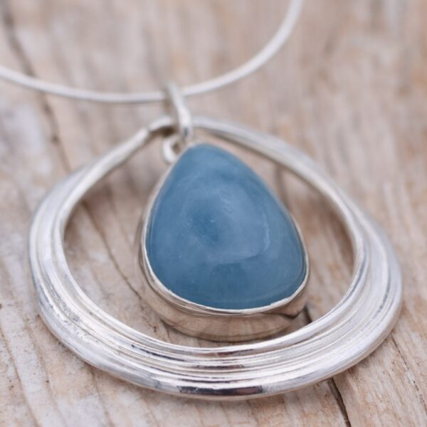 Aquamarine Sea Ribbons Pendant