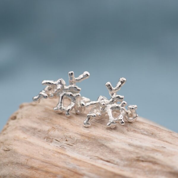 Silver Maerl Ear Studs