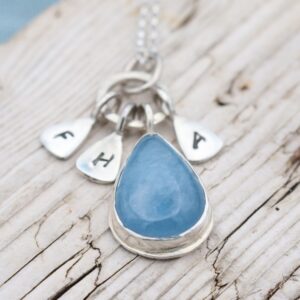 Family Keepsake Pendant- Aquamarine