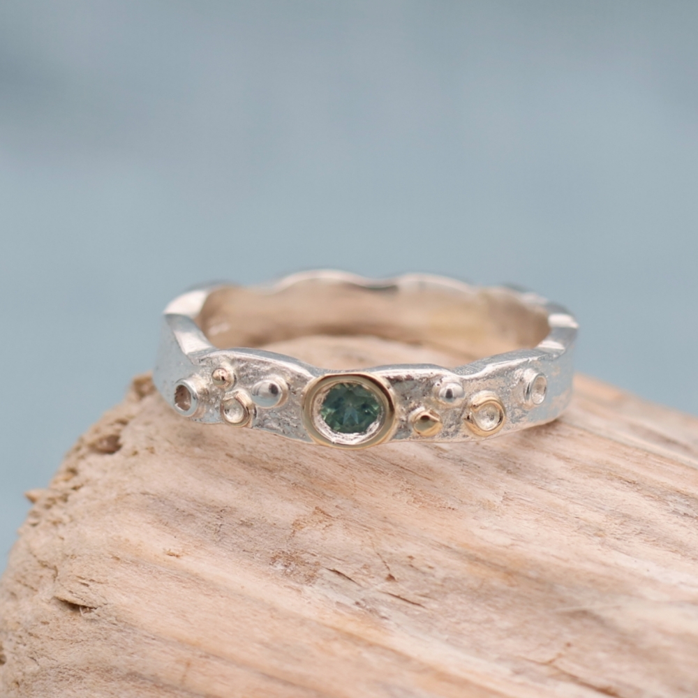 Sapphire Shoreline Scatter Ring UK P - Image 1