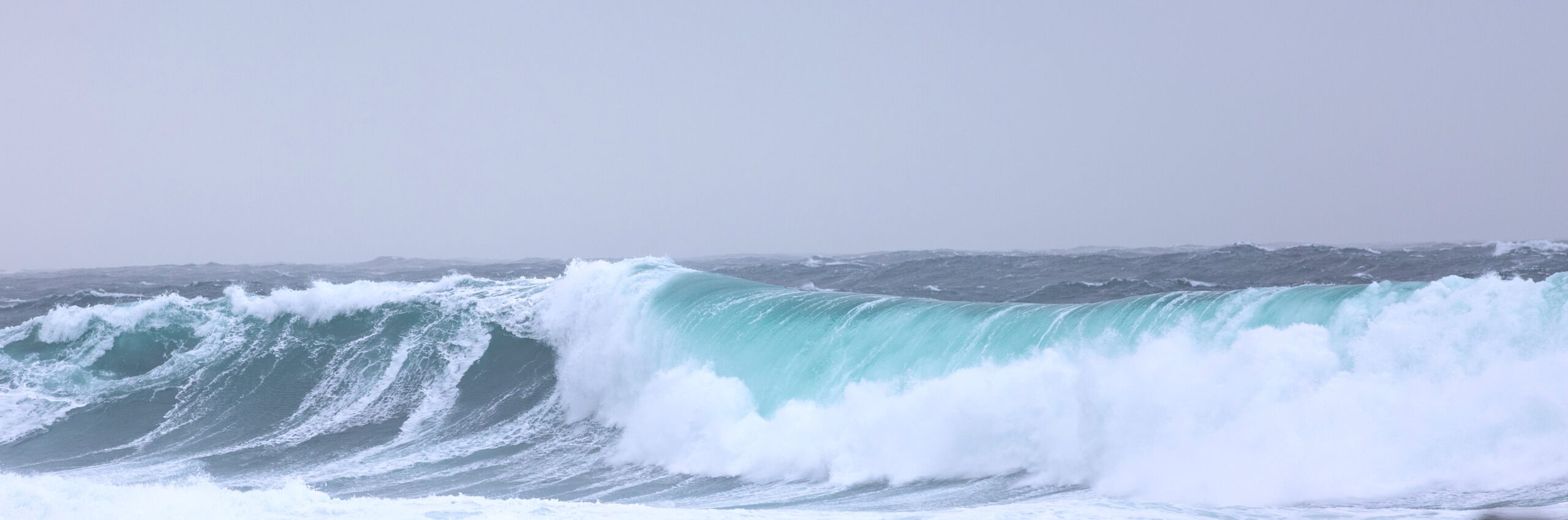Photo of rolling waves of the Orkney Islands.