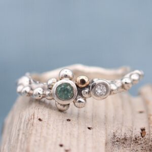 Diamond & Sapphire Barnacle Ring