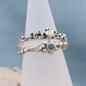 Diamond & Sapphire Barnacle Ring - Image 5