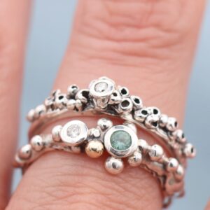 Diamond & Sapphire Barnacle Ring - Image 4