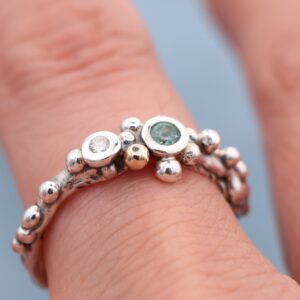 Diamond & Sapphire Barnacle Ring - Image 3