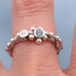 Diamond & Sapphire Barnacle Ring - Image 2