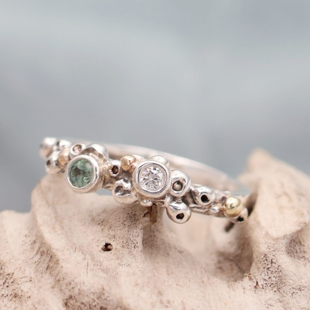 Diamond & Sapphire Mermaid Ring