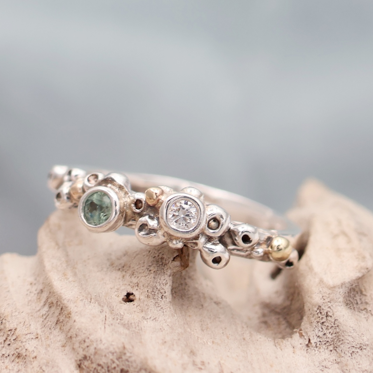 Diamond & Sapphire Mermaid Ring - Image 7