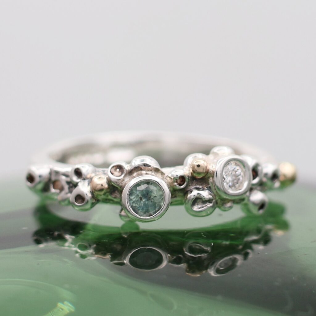 Diamond & Sapphire Mermaid Ring