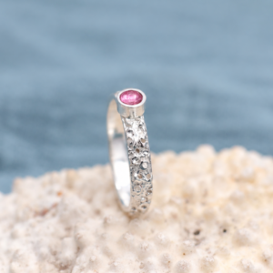 Textured Selkie Ring Pink Tourmaline - Image 1